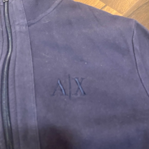 Armani Exchange Men’s Navy Blue Zip Up Sweatshirt - Picture 3 of 4